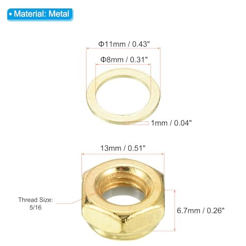 Skateboard Lock Nuts Set, 2 Set 5/16 Skateboard Truck Axle Washers Spacer view 2