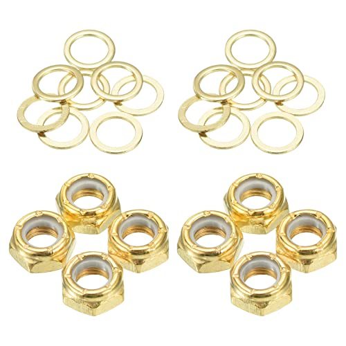 Skateboard Lock Nuts Set, 2 Set 5/16 Skateboard Truck Axle Washers Spacer — PATIKIL