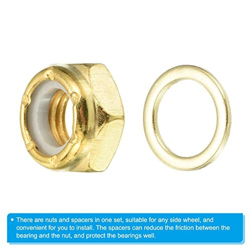 Skateboard Lock Nuts Set, 5/16 Skateboard Truck Axle Washers Spacer view 4