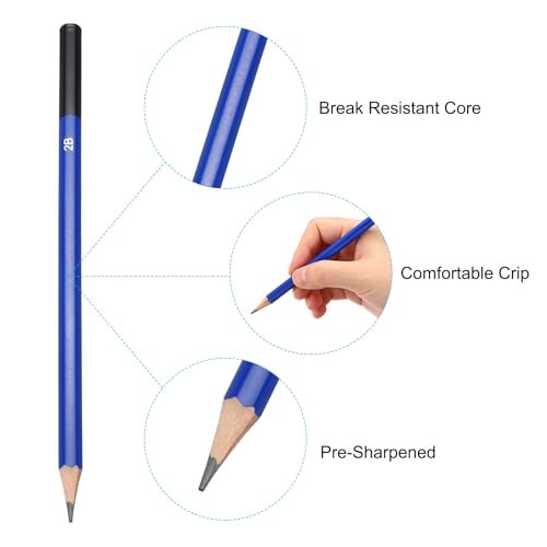 Sketch Pencils for Drawing Art Pencils Graphite Wood Pre-sharpened for view 4