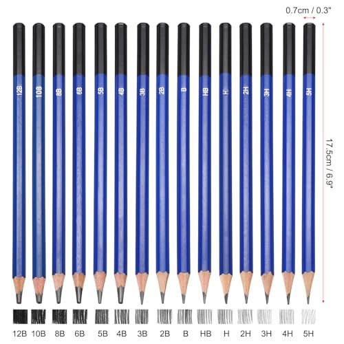 Sketch Pencils for Drawing Art Pencils Graphite Wood Pre-sharpened for view 2