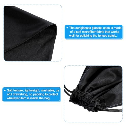 Ski Goggle Bag, 2 Pack 7.1"x10.6" Microfiber Snow Goggles Case Cover Soft view 3