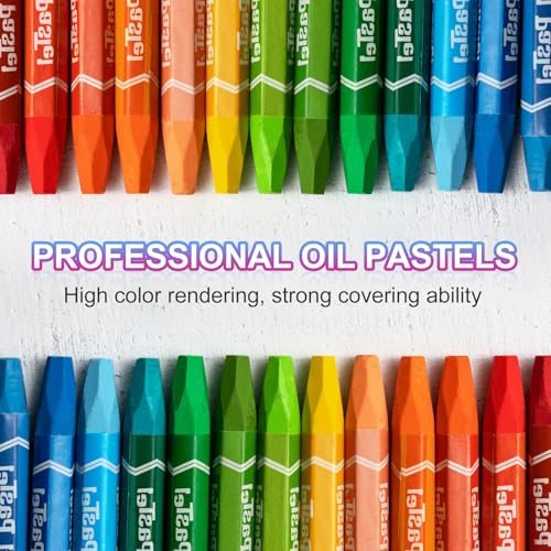Sky Blue Oil Pastels, 12Pcs Soft Oil Crayons Vibrant and Creamy Pastels view 3
