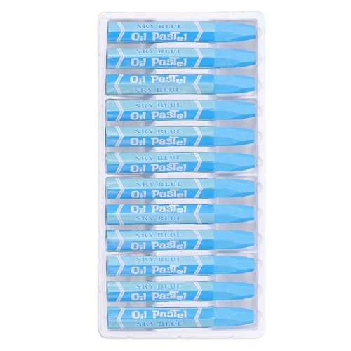 Sky Blue Oil Pastels, 12Pcs Soft Oil Crayons Vibrant and Creamy Pastels — PATIKIL