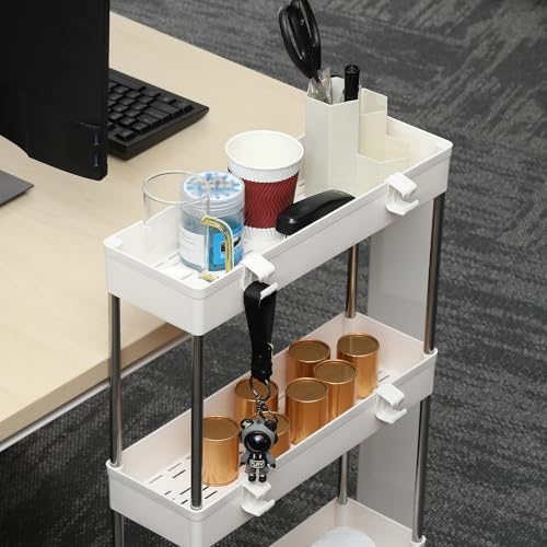 Slim Storage Cart, 4 Tier Mobile Shelving Unit Bathroom Storage Organizer view 4