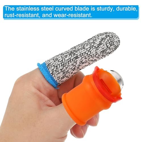 Small 2 Style Gardening Thumb Knife Set, 18Pcs Silicone Thumb Cutter view 5