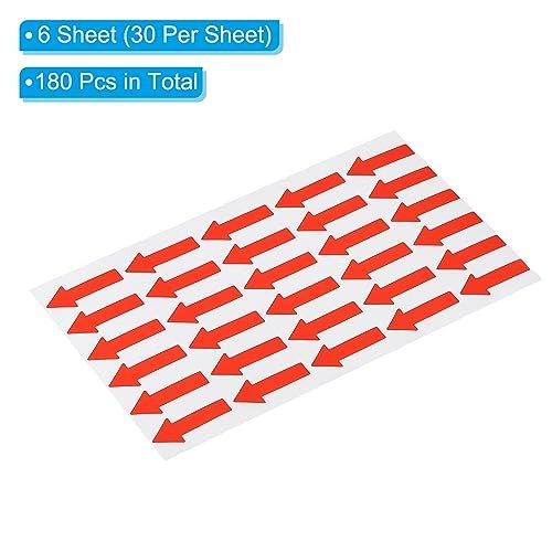 Small Arrow Sticker Label 1.2x0.5, 180 Pcs Adhesive Color Coding Sign view 3