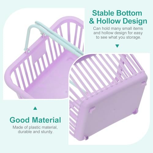 Small Plastic Basket, Mini Storage Basket, Grocery Tiny Shopping Baskets view 3