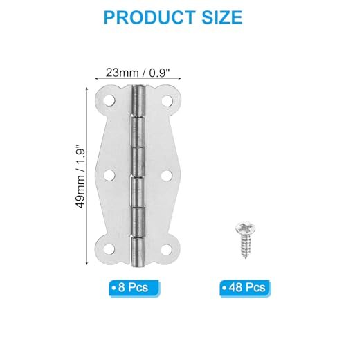 Small Vintage Antique Box Hinges, 2 Inch, 8 Pack view 2