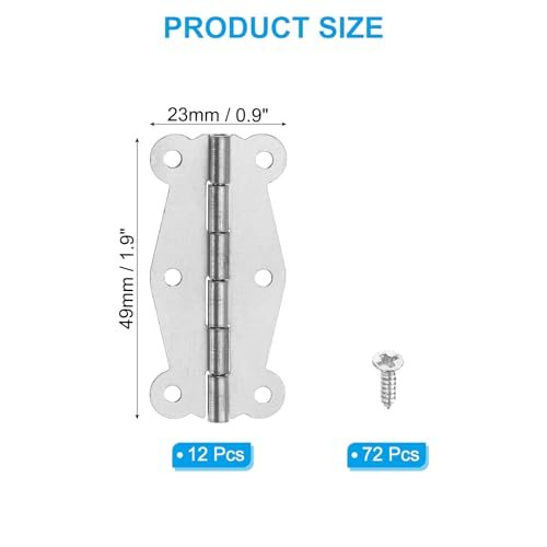Small Vintage Box Hinges, 2 Inch, 12 Pack view 2