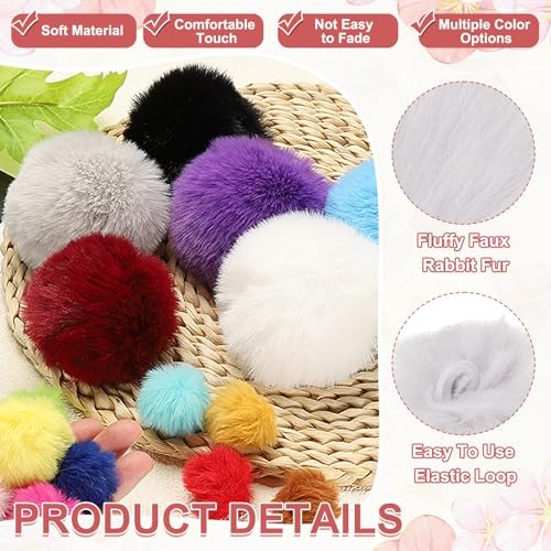 Soft Faux Rabbit Fur Small Fluffy Pompom Balls view 3