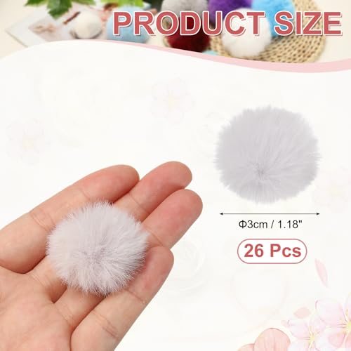 Soft Faux Rabbit Fur Small Fluffy Pompom Balls view 2