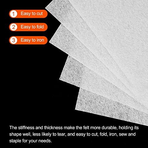 Soft Felt Sheets Fabric Craft Sheets White 4 Inch x 4 Inch view 4