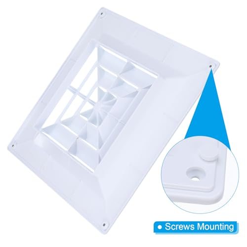 Square Air Vent Cover Plastic Air Return Grille 14x14Inch White, Sidewall view 3
