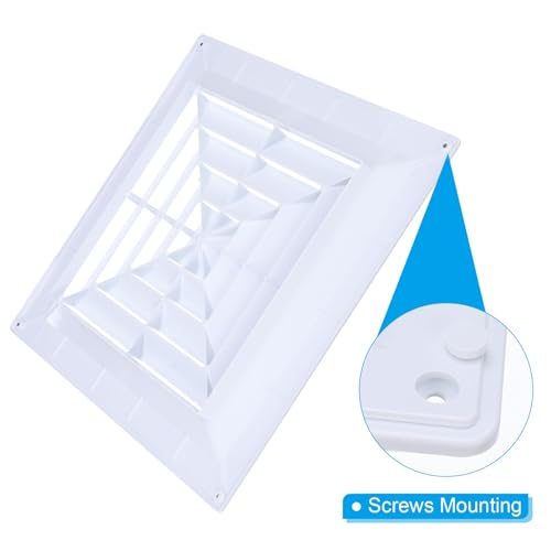 Square Air Vent Cover Plastic Air Return Grille 16x16Inch White view 3