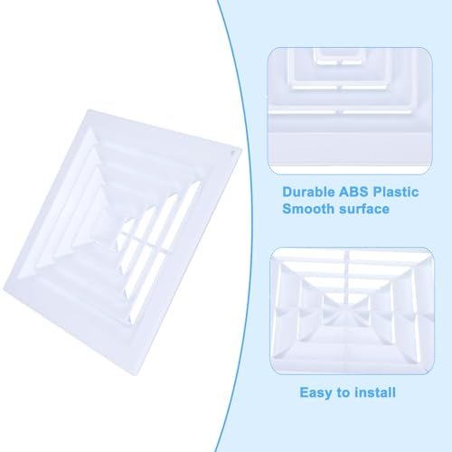 Square Air Vent Cover Plastic Air Return Grille 16x16Inch White view 4