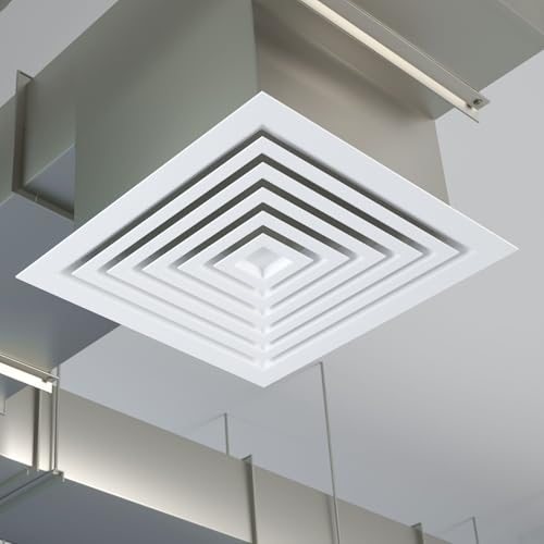 Square Air Vent Cover Plastic Air Return Grille 16x16Inch White view 5