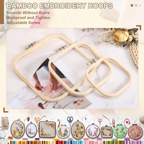 Square Embroidery Hoops, Adjustable Ring Embroidery Frame Punch Needle view 3