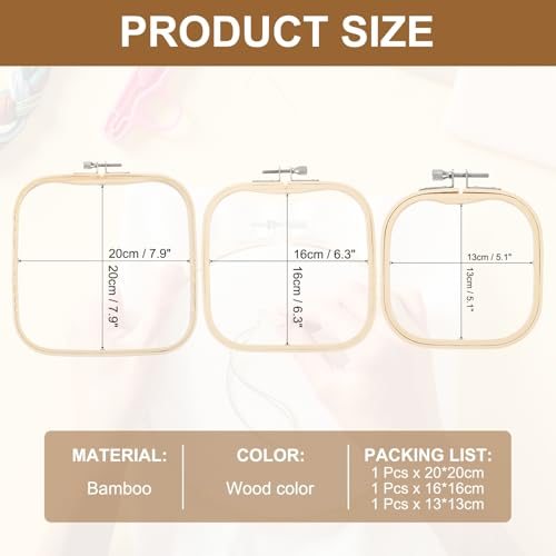 Square Embroidery Hoops, Adjustable Ring Embroidery Frame Punch Needle view 2