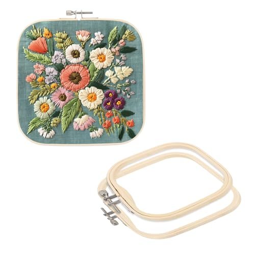 Square Embroidery Hoops, Adjustable Ring Embroidery Frame Punch Needle — PATIKIL
