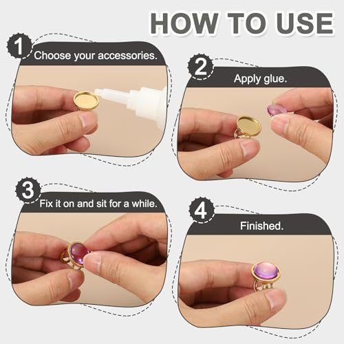 Stainless Ring Blank, 10mm 10 Pcs Adjustable Finger Ring Blank Base Bezel view 4
