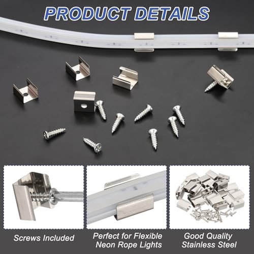 Stainless Steel LED Strip Holder Fixing Clip Clamp view 3
