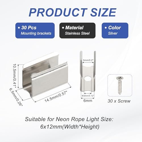 Stainless Steel LED Strip Holder Fixing Clip Clamp view 2