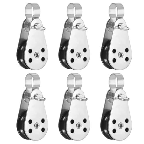 Stainless Steel Nylon Marine Pulley, 6Pcs Pulley Block Rope Single Pulley — PATIKIL