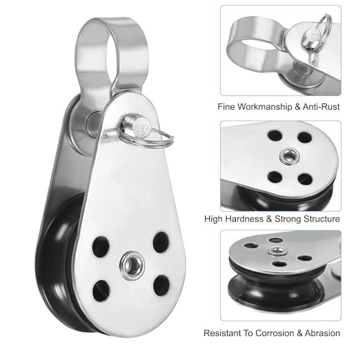 Stainless Steel Nylon Marine Pulley Block, 4Pcs, 1 inch view 3