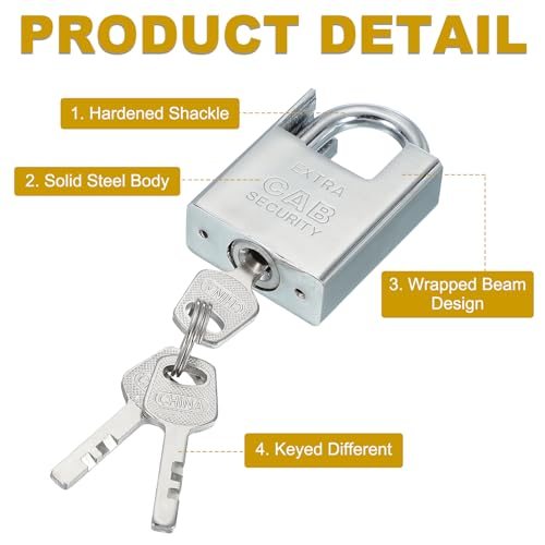 Stainless Steel Padlocks Keyed Different 30mm (1-3/16") 2 Pcs view 3