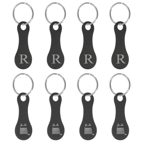 Stainless Steel Shopping Trolley Token, Metal Quarter Holder Keychain — PATIKIL