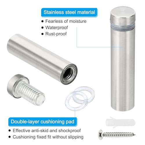 Stainless Steel Wall Standoff Mounting Hardware Advertising Glass Nail view 3