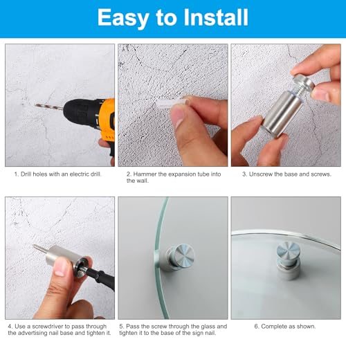 Stainless Steel Wall Standoff Mounting Hardware Advertising Glass Nail view 5