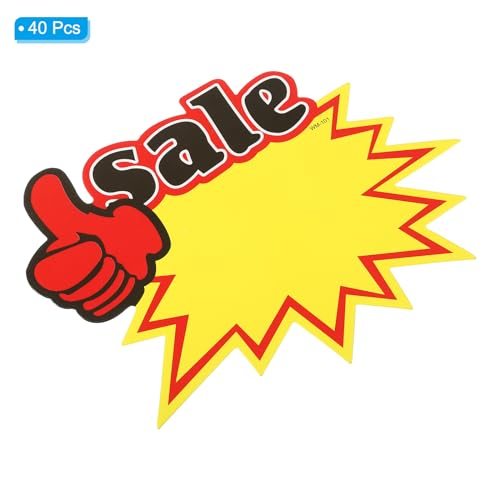 Star Burst Signs, 7x5.5in Blank Star Burst Signs Price Tag Stickers view 3
