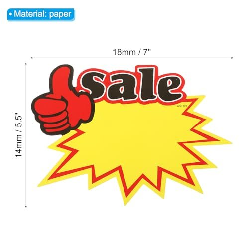 Star Burst Signs, 7x5.5in Blank Star Burst Signs Price Tag Stickers view 2