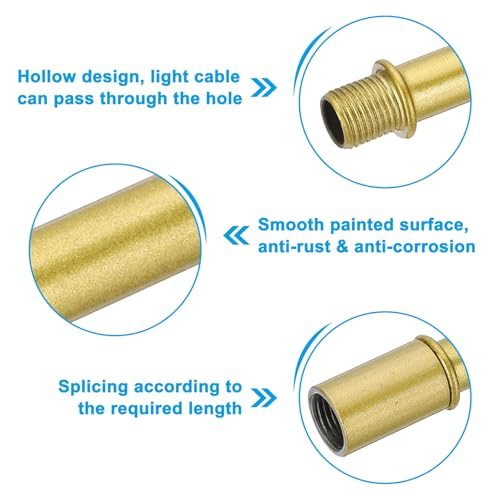 Straight Pipe Lamp Stems Rod Kit M10 100mm/3.94" view 3