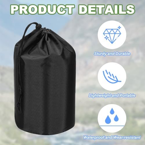 Stuff Sack Waterproof Outdoor Storage Sack 9x17 Black, Portable view 3