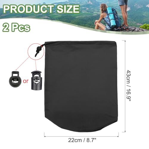 Stuff Sack Waterproof Outdoor Storage Sack 9x17 Black, Portable view 2