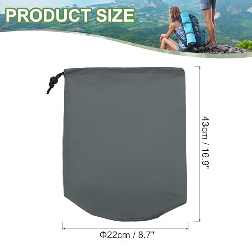 Stuff Sack, Waterproof Outdoor Storage Sack 9x17In Dark Grey, Portable view 2