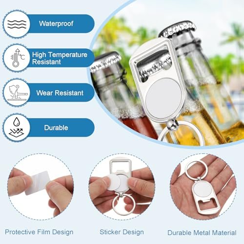 Sublimation Blanks Keychains Metal Bottle Opener Blank Key Rings view 3