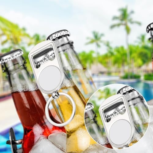 Sublimation Blanks Keychains Metal Bottle Opener Blank Key Rings view 4