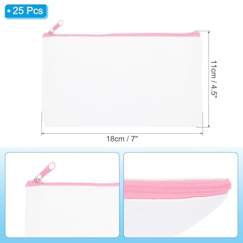 Sublimation Makeup Bags, 25 Pcs 7 x 4.5 Inch Canvas Heat Transfer Blank view 2