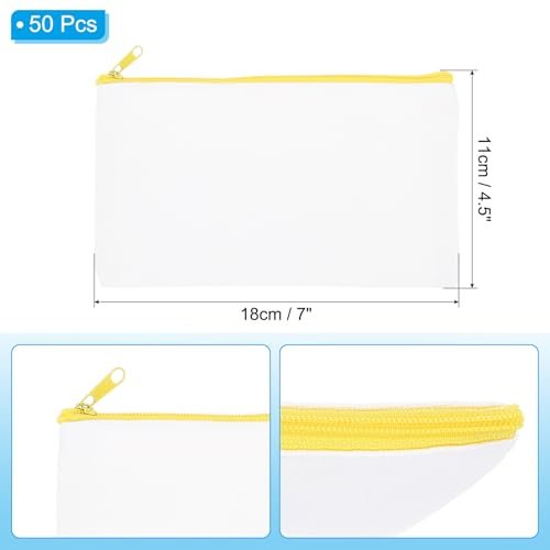 Sublimation Makeup Bags, 50 Pcs 7 x 4.5 Inch Canvas Heat Transfer Blank view 2