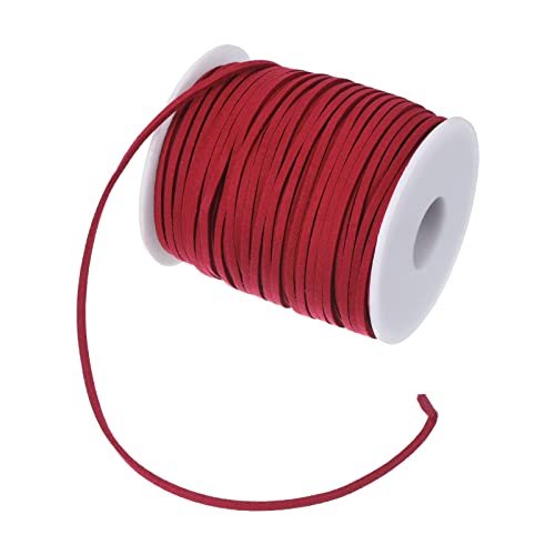 Suede Cord with Roll Spool 3mm 50 Yard, Flat Faux Leather Lace for — PATIKIL