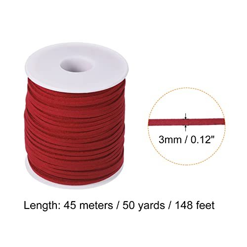 Suede Cord with Roll Spool 3mm 50 Yard, Flat Faux Leather Lace for view 2