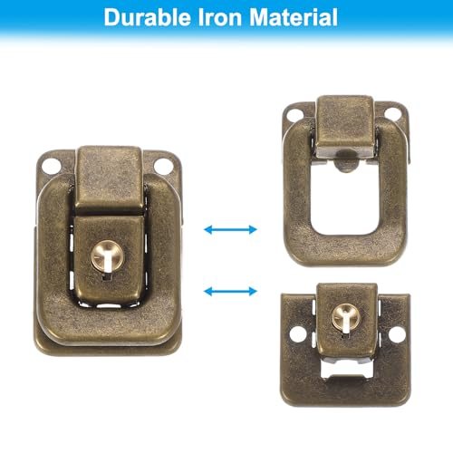 Suitcase Lock Hasp 1.6" x 1.10", 2Pcs Iron Toggle Catch Lock view 3