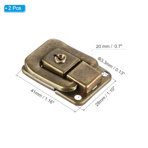 Suitcase Lock Hasp 1.6" x 1.10", 2Pcs Iron Toggle Catch Lock view 2