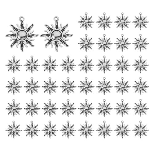 Sun Charm, 50 Pcs Alloy Vintage Pendant — PATIKIL