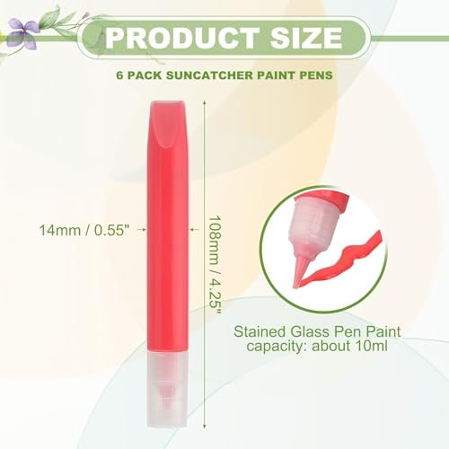 Suncatcher Paint Pen, 6Pack, Sun Catcher Paint Pen Stained Glass Window view 2