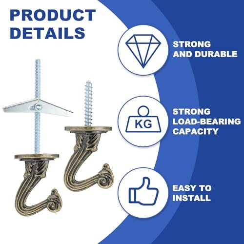 Swag Hooks, 2 Pcs Heavy Duty Ceiling Hooks view 3